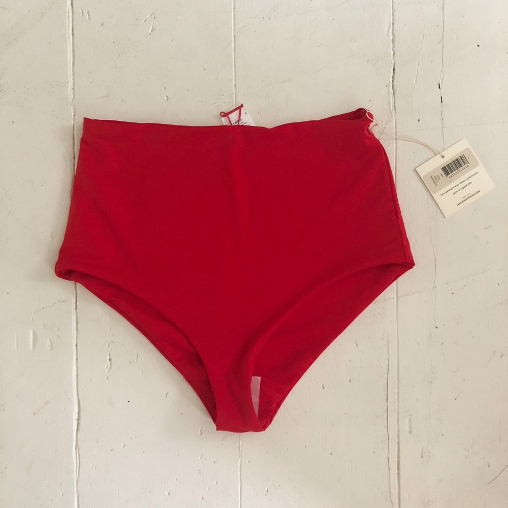 Mara Hoffman Lydia Bikini Bottom, NWT, Red